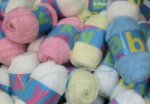 Pink, White, Lemon and Blue baby wool