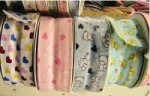 rolls of printed bias binding