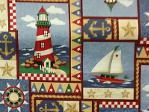 Lee Nova Craft & Haberdashery St Marys (Sydney): Nautical Theme squares Lighthouse, Yacht, signal flags, compass, anchor