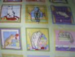 Cat print fabric fabric swatch
